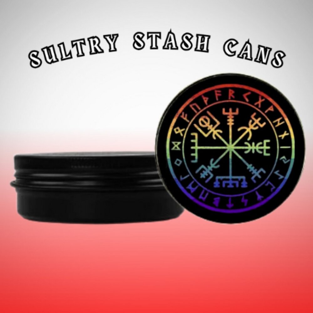 Gay Pride Viking Runes Compass Stash Tin